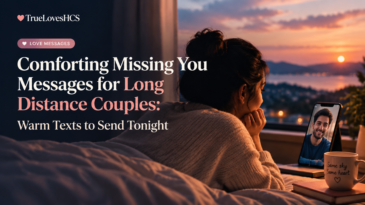 comforting missing you messages for long distance couples featured poster